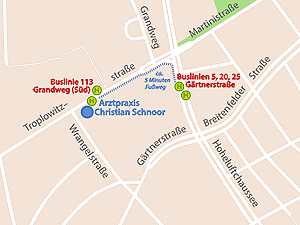 Lageplan der Praxis Schnoor